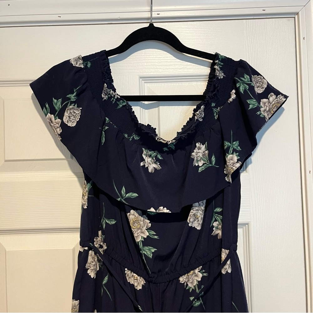 Alter’d State Navy jumpsuit. Floral pattern.